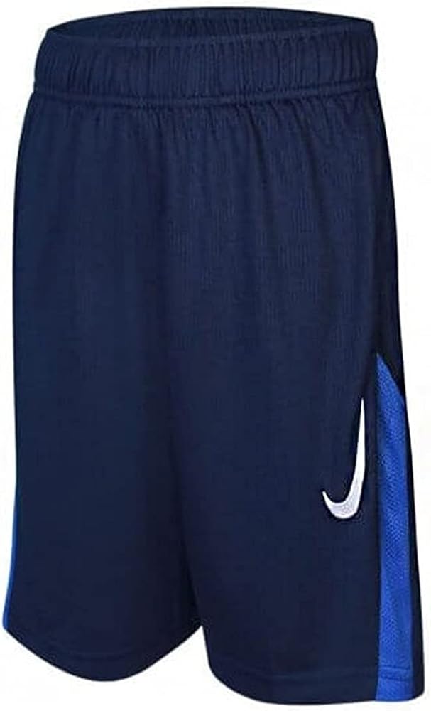 Nike Boy's Dri-Fit Printed Shorts (Black/Black/White, Small)