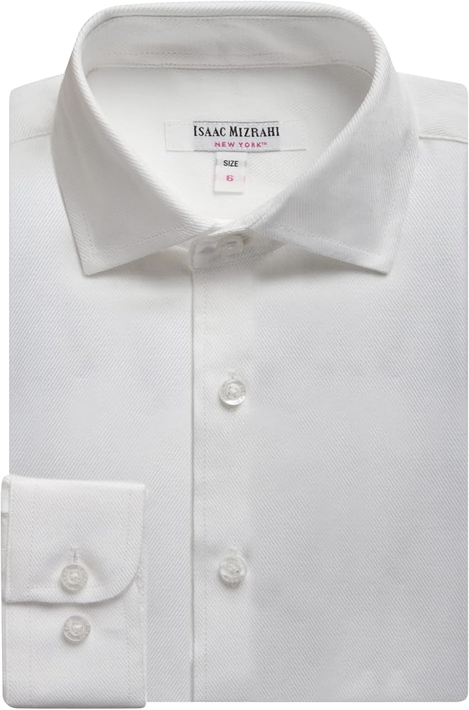 Isaac Mizrahi Boys 100% Cotton Twill Dress Shirt - (Available in Many Styles)