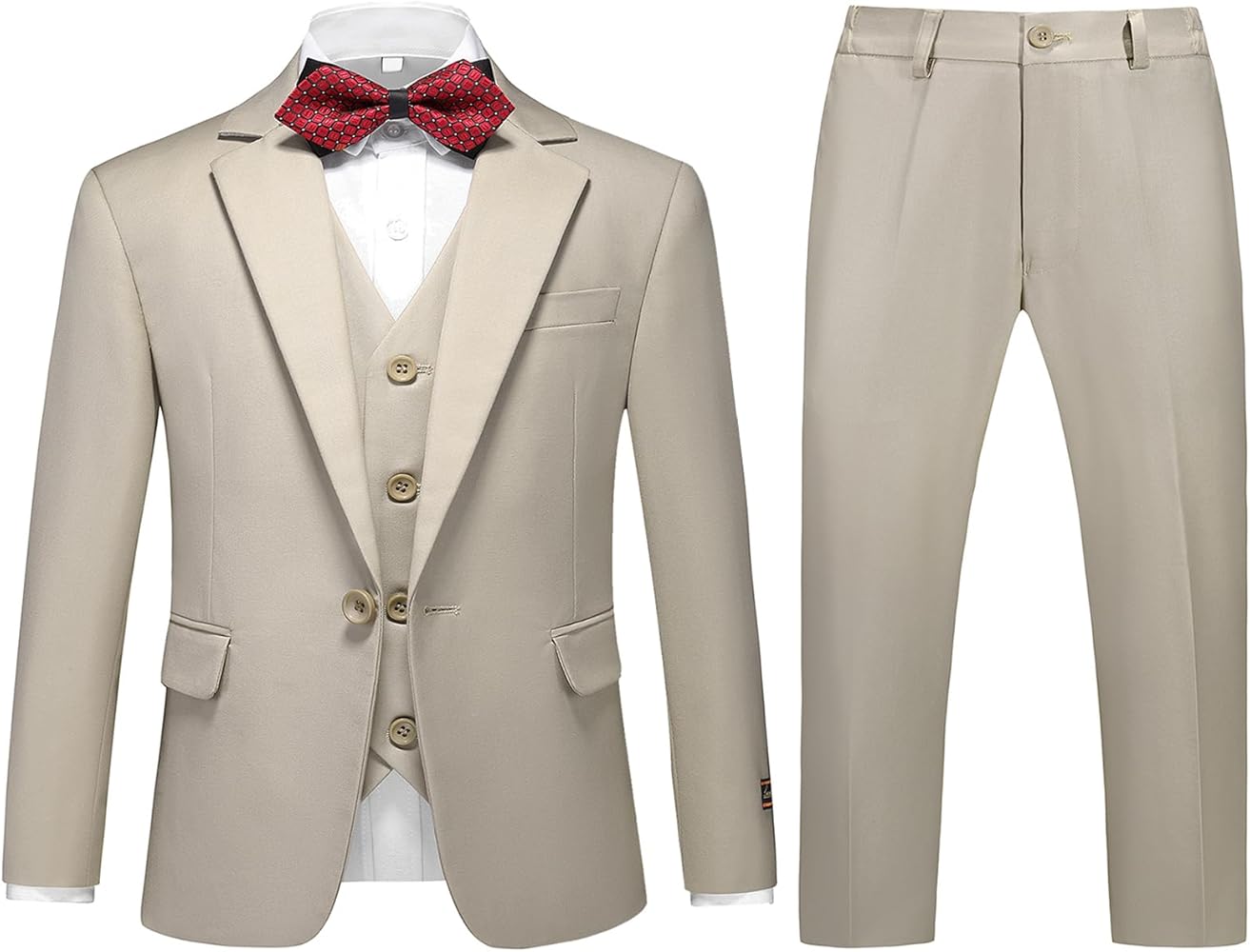 Lamgool Boys Suits 3 Piece Slim Fit One Button Tuxedo Jacket Vest and Pant for Kids Prom Wedding Formal Set Size 4-14 Years