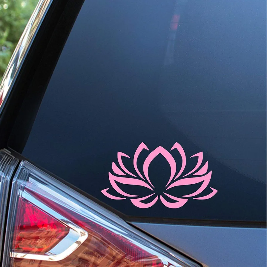 Sunset Graphics & Decals Lotus Flower Decal Vinyl Car Sticker Floral | Cars Trucks Vans Walls Laptop | Light Pink | 4.75 inches | SGD000073A