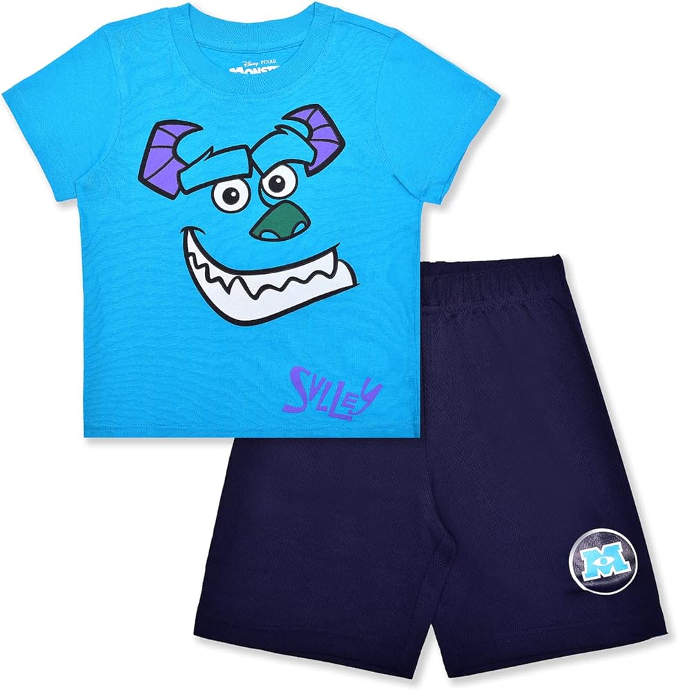 Disney Monsters Inc Boys Short Sleeve T-Shirt and Shorts Set for Toddler, Little and Big Kids