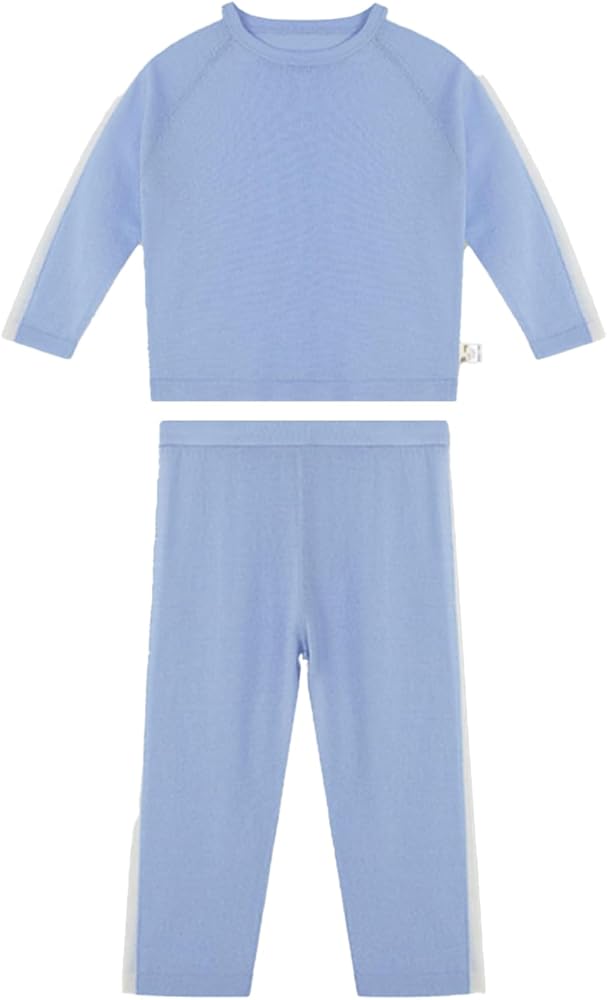 ArborTree 100% Merino Wool Long Sleeve Pant Set (US, Age, 4 Years, Sea Salt Blue)