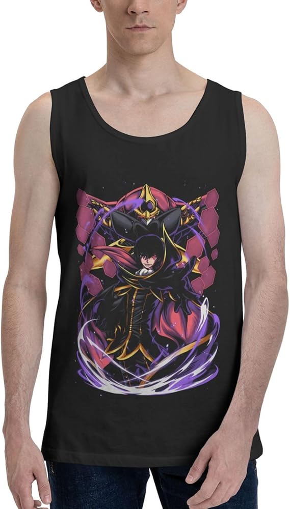 Anime Tank Top Shirt Code Anime Geass Boy's Summer Sleeveless T-Shirts Fashion Vest