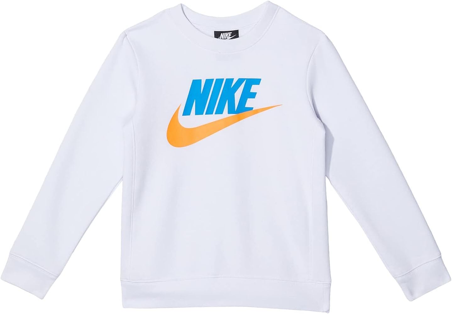 Nike Boy's Sportswear Club Fleece Crew Neck Sweatshirt (Toddler/Little Kids/Big Kids) White 7 Big Kid