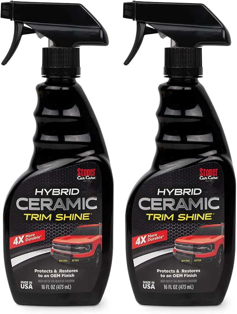 Stoner Car Care 92333-2PK 16-Ounce Hybrid Ceramic Trim Shine Protectant and Restorer of Plastic and Vinyl for Interior and Exterior Trim Automotive Tonneau Covers Water Based, Pack of 2