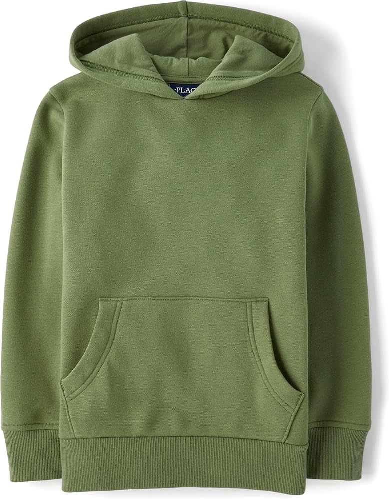 The Children's Place boys Long Sleeve Fleece Hooded Pullover Sweatshirt