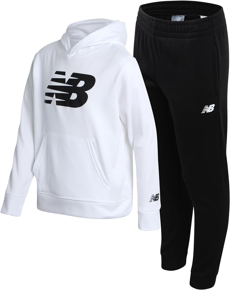 New Balance Boys' Sweatsuit Set - 2 Piece Fleece Pullover Hoodie Sweatshirt and Sweatpants (4-20)