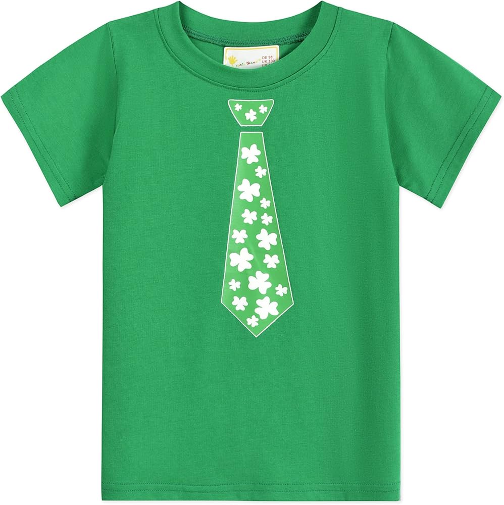 Toddler Boys Girls T-Shirt St. Patrick's Day Shirt Shamrock Kids Irish Clover Tie Tee Tops