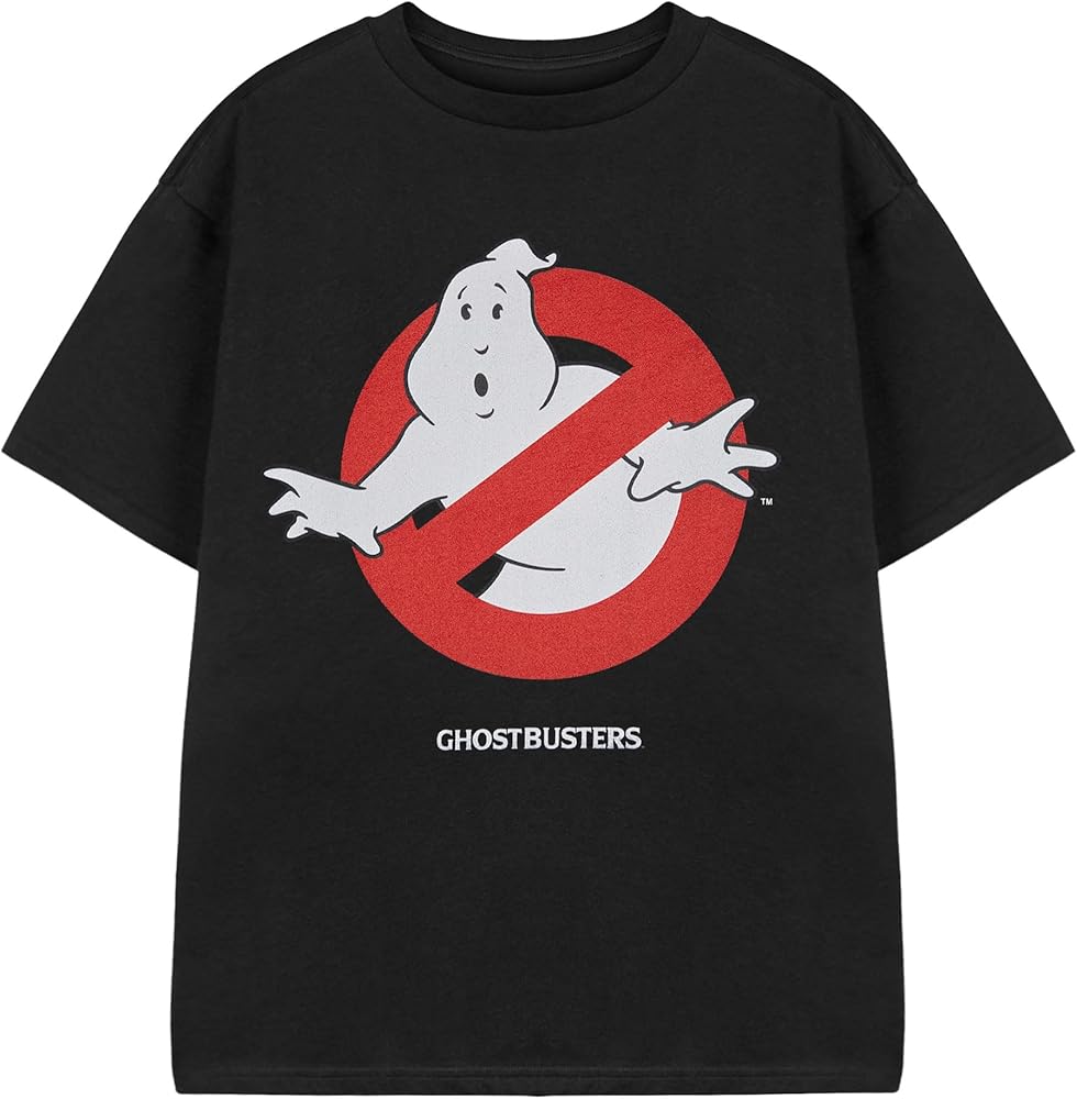 Ghostbusters Boys T-Shirt | Kids Short Sleeve Classic Graphic Tee in Black | Logo Character Iconic Movie Series Apparel Top