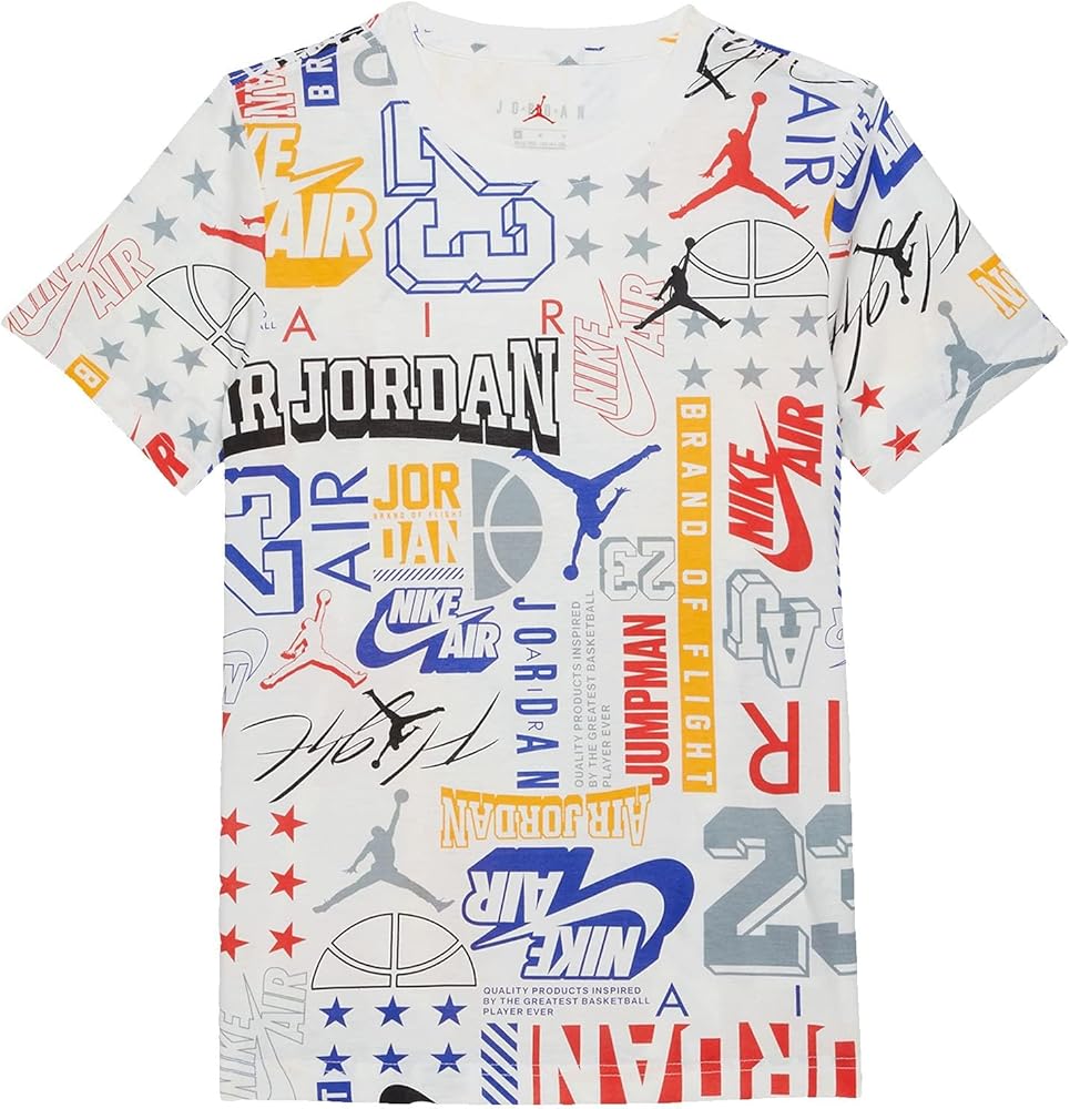 Jordan Boy's Wall of Flight Tee (Big Kids) Sail SM (8 Big Kid)