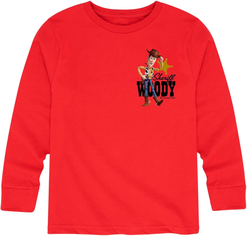 Disney Toy Story - Sheriff Woody Badge - Toddler and Youth Long Sleeve Graphic T-Shirt