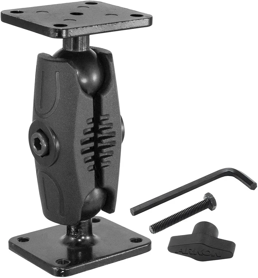 ARKON RMS2XAMPS-MET-SH Heavy Duty Car Dash or Wall Mounting Pedestal with Security Hardware Retail Black