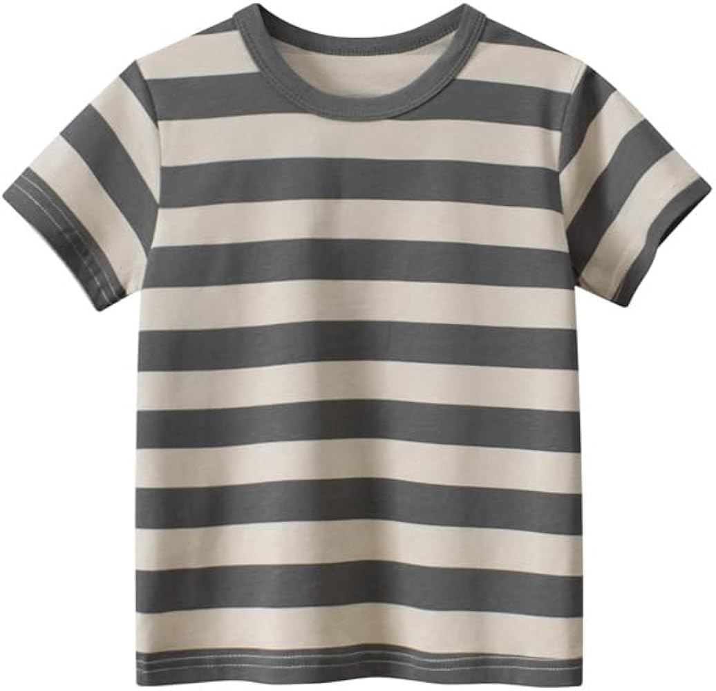 Toddler Boys Girls Summer Casual Short Sleeve T-Shirt Unisex Raglan Stripes Bottom Basic Tops Tees