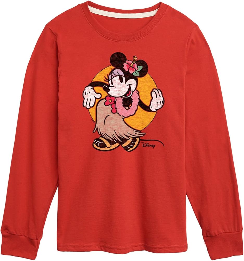 Disney Characters - Mickey & Friends - Minnie Mouse - Hawaii Hula - Toddler and Youth Long Sleeve Graphic T-Shirt