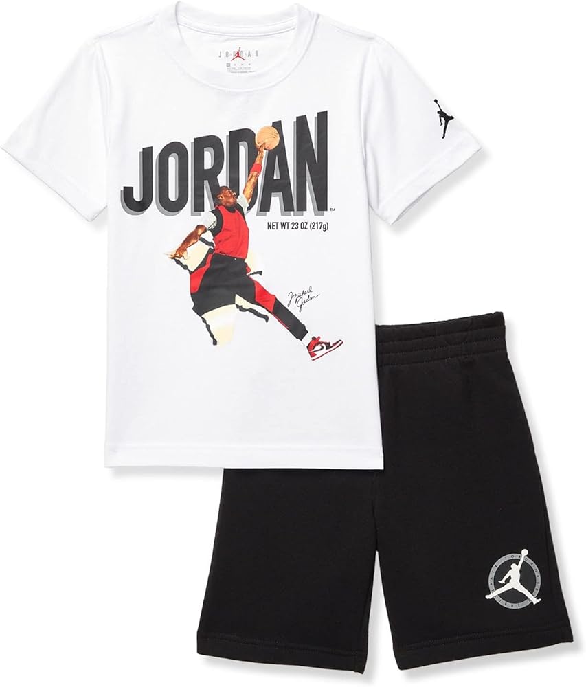 Jordan Boy's Flight MVP Shorts Set (Toddler/Little Kids/Big Kids) Black 7 Big Kids