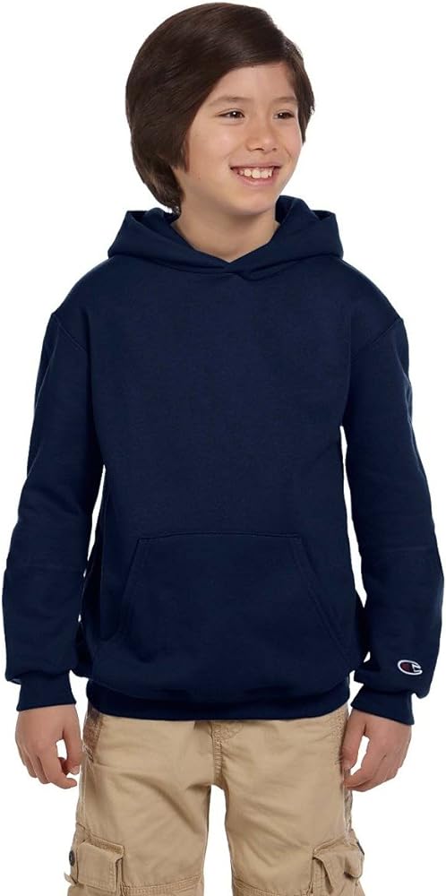 Duofold Boys' Big Powerblend Eco Fleece Pullover Hoodie, Navy, L