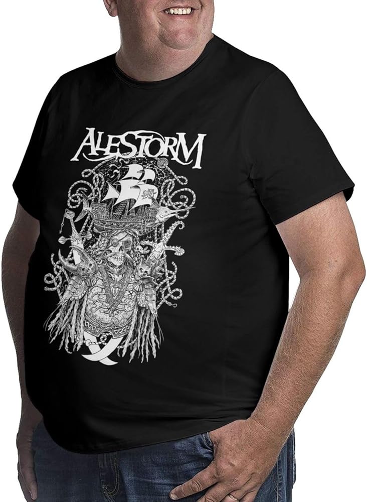 Big Size T Shirt Alestorm Mens Summer O-Neck Tee Short Sleeve Tops Black