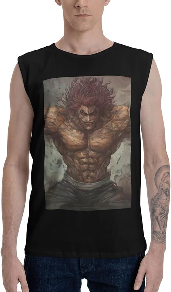 Anime Baki The Grappler Yujiro Hanma Tank Top Boys Summer Sleeveless Tee Casual Running Workout Sport Vest