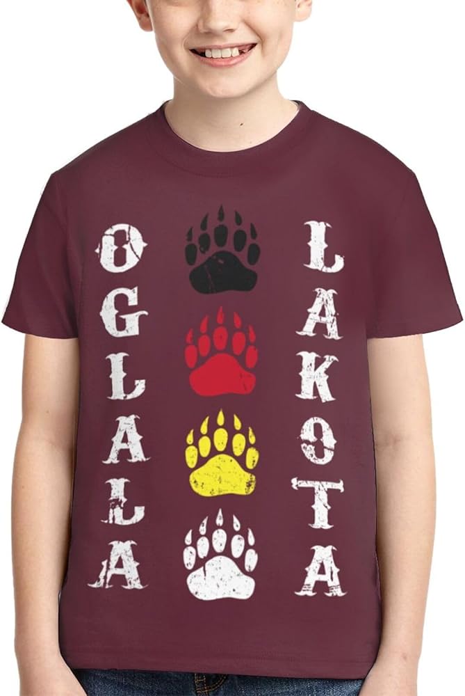 Oglala Lakota Sioux Boys Girls Shirts Kids Short Sleeve Classic Crewneck Top Tee