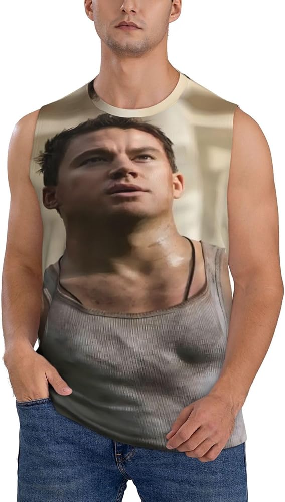 Channing Tatum Tank Tops Mens Lightweight Summer Casual Sleeveless Muscle Workout Running Gym T Shirts