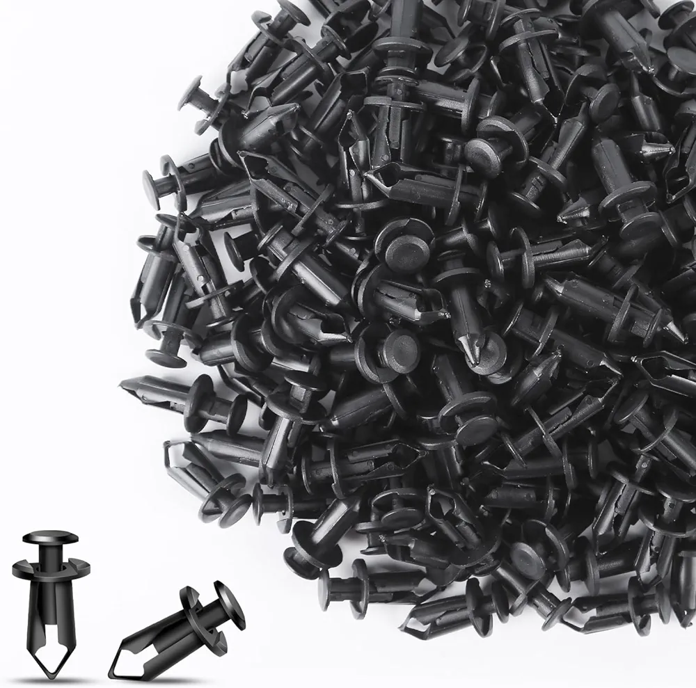 200 Pcs Nylon Bumper Fastener Rivet Clips, 8 mm Hole Push Retainer Bumper Fender Shield Clips, Automotive Plastic Push Pins Bumper Clips, Car Plastic Rivets Retainers Screw.