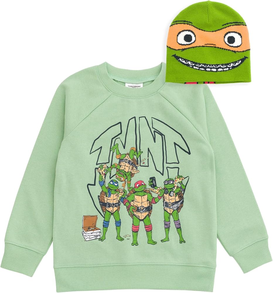 Teenage Mutant Ninja Turtles Fleece Sweatshirt and Hat Toddler to Big Kid Sizes (2T - 14-16)