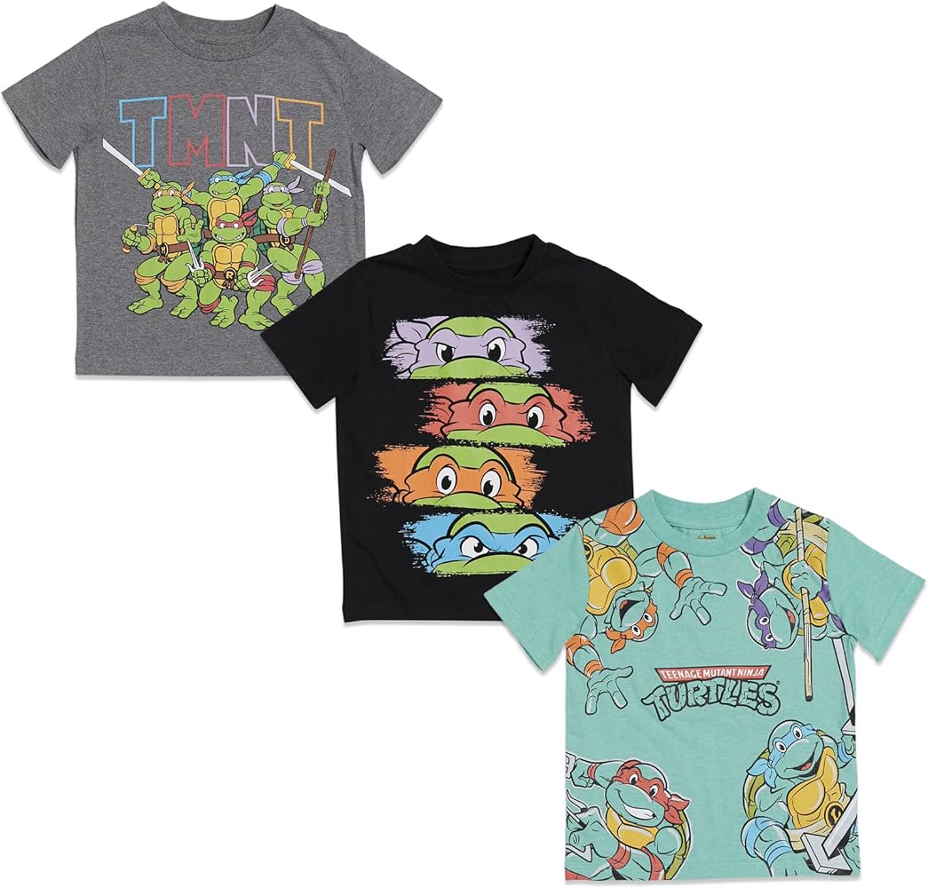 Nickelodeon Teenage Mutant Ninja Turtles 3 Pack Short Sleeve Graphic T-Shirt