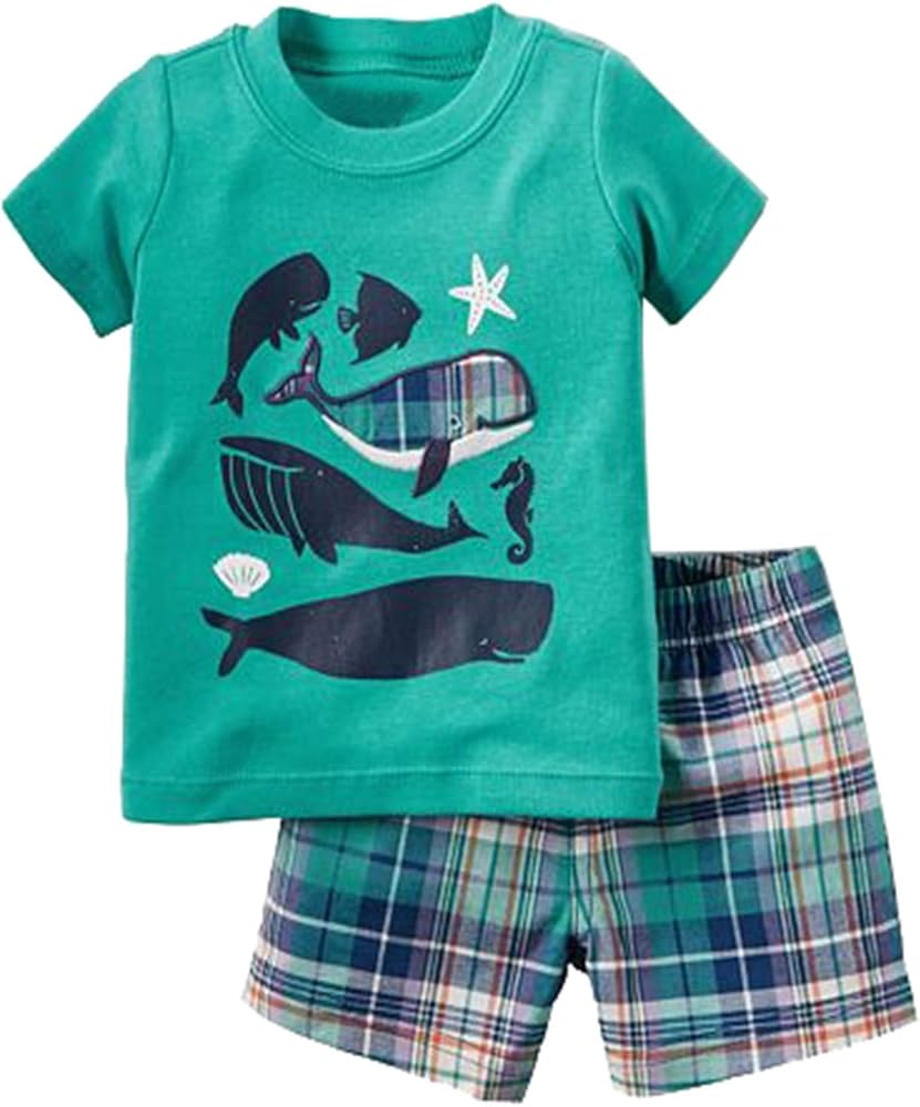 Toddler Boy Cotton Summer Short Sleeve T-Shirt and Short Set