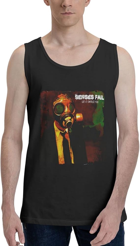 Senses Fail Tank Top Boys Summer Round Neck Vest Sleeveless Tshirt Black