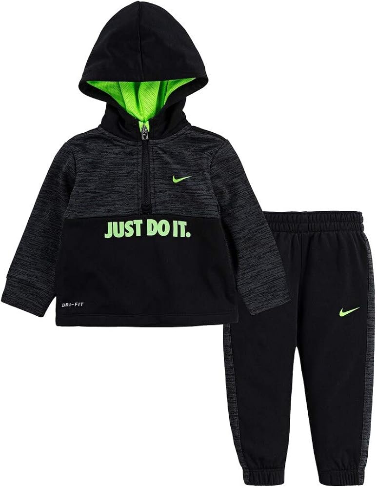 Nike Little Boys' Therma Fleece Half Zip Pullover Hoodie and Pants 2 Piece Set