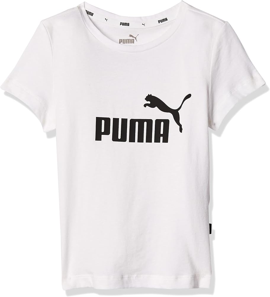 Puma Kids Boys Ess Logo Crew Neck Short Sleeve Athletic Tops Casual - White