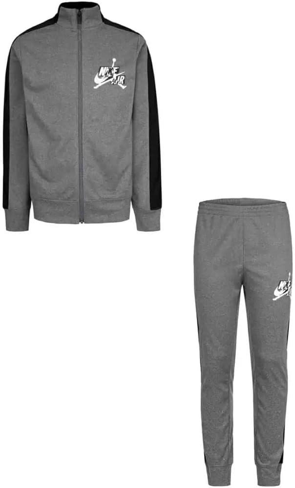 Jordan Big Boy Classics Tricot Full Zip Jacket And Jogger Pants 2 Piece Set (G(958509-GEH)/B, Small)