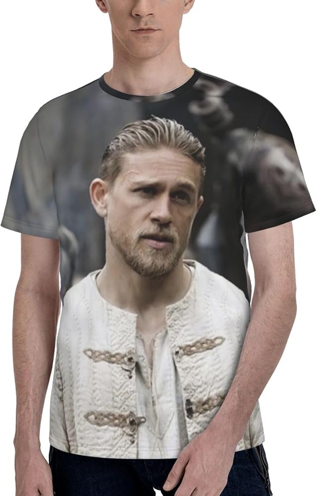 Charlie Hunnam T Shirt Man's Summer Fashion Casual O-Neck Short Sleeve Cotton Tee Top