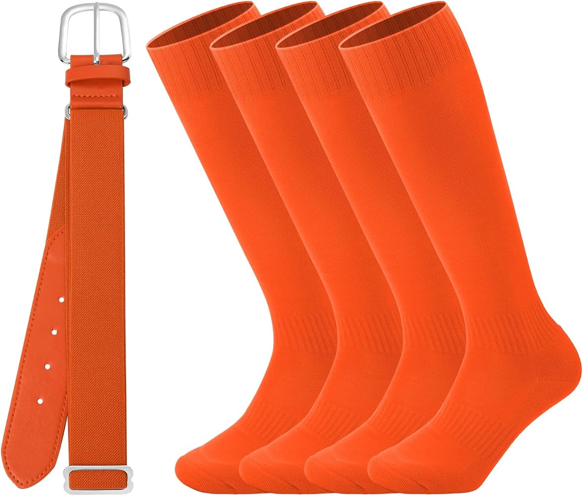 Ultrafun Kids Youth Baseball/Softball Socks and Belt Combo Set for Boys Girls