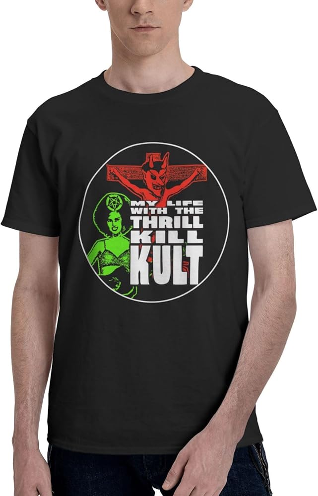 Rock Band T Shirts My Life with The Thrill Kill Kult Boy's Summer Cotton Tee Crew Neck Short Sleeve Tops Black