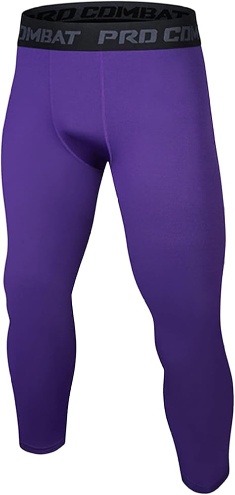 Boy's Quickly-Dry Calf Length Compression Pants Sports Leggings Athletic Workout Running Tights