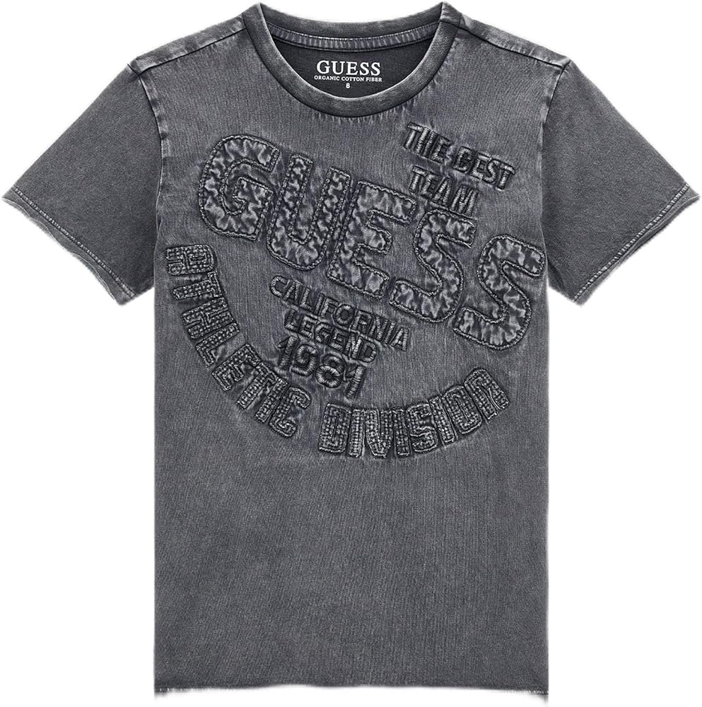 GUESS Boys' Cotton Jersey Short Sleeve Tee with Applique & Embroidery