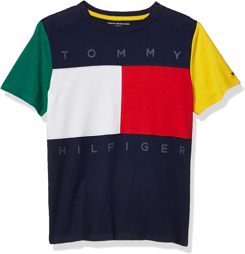 Tommy Hilfiger Boy's Adaptive Short Sleeve Logo T-shirt With Velcro Closures