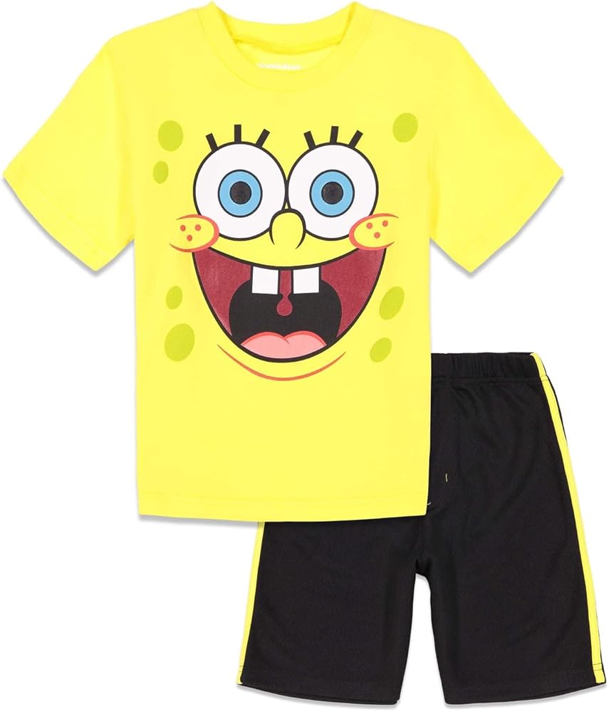 Nickelodeon Spongebob Squarepants Boys T-Shirt Shorts Set Mesh