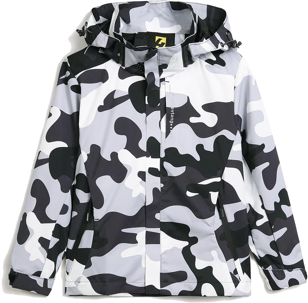 Boys Girls Lightweight Raincoat Waterproof Hooded Rain Jacket Windbreaker kids jacket