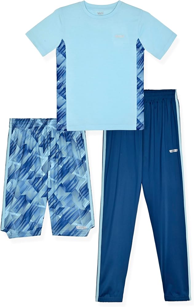 Hind Boys 3-PC Athletic Performance T Shirts, Shorts, and Joggers for Boys