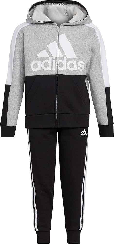 adidas boys 2 Piece Colorblock Fleece SetTrack Pants