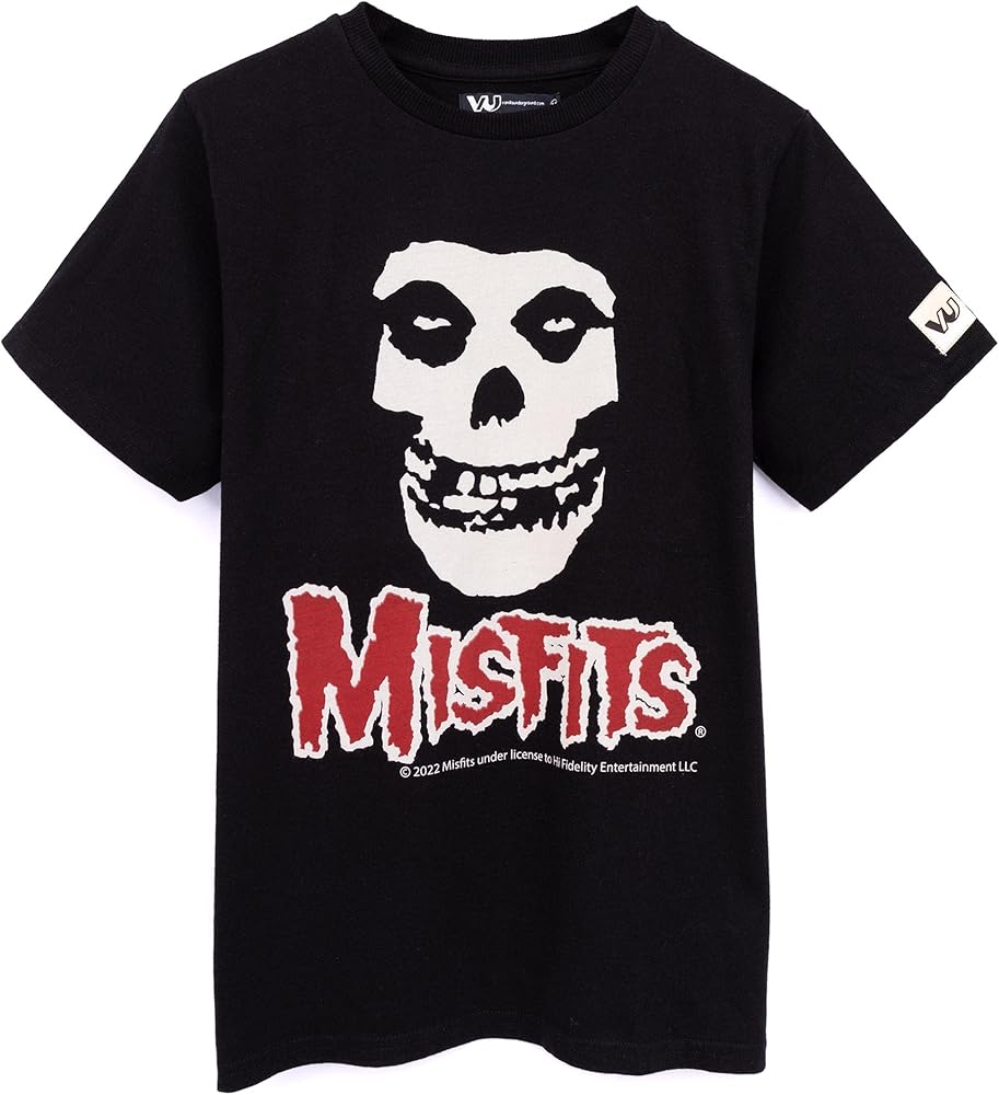 T-Shirt Kids Girls Boys Skull Music Band Logo Black Top