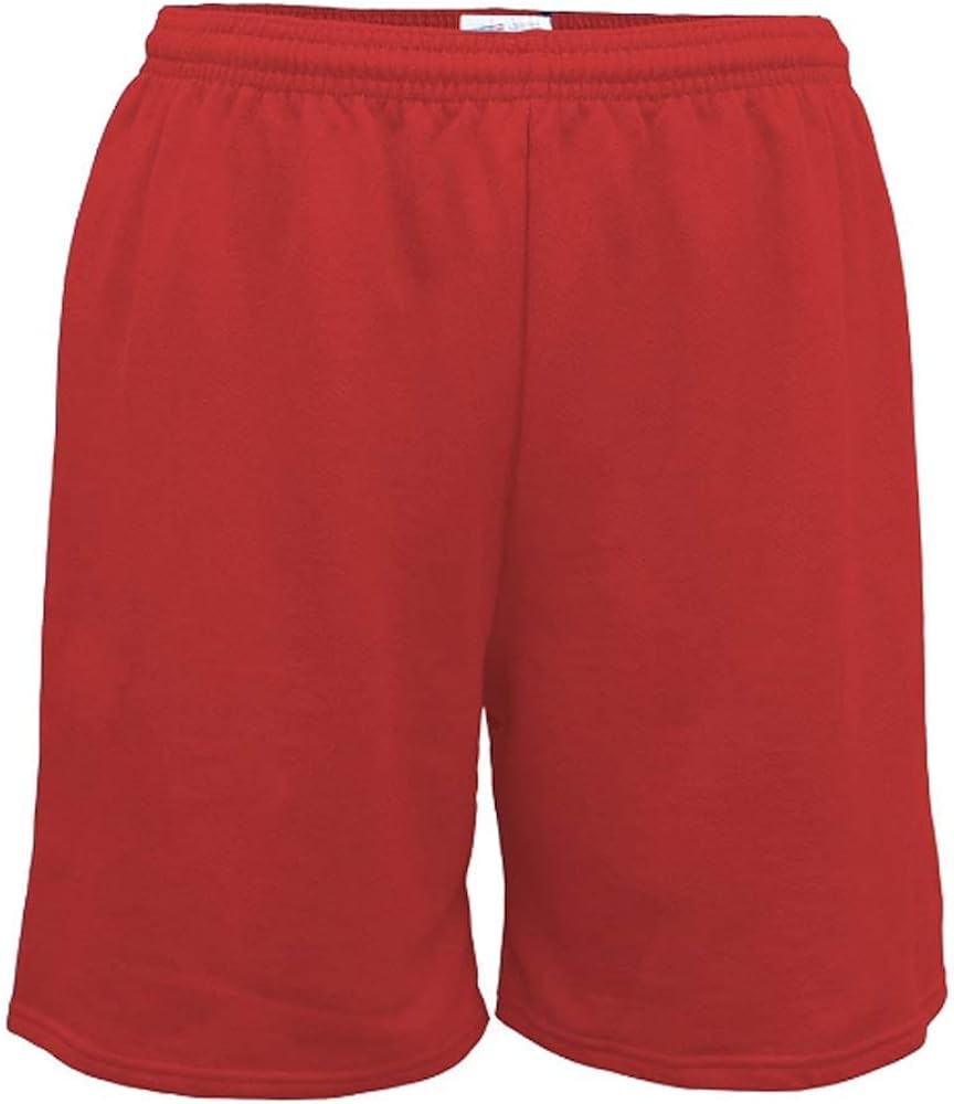 Soffe Youth Heavy Cotton Polyester Boys Shorts Red