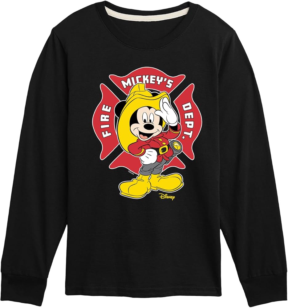 Disney - Firefighter Mickey - Fire Dept. At Your Service - Toddler & Youth Long Sleeve T-Shirt