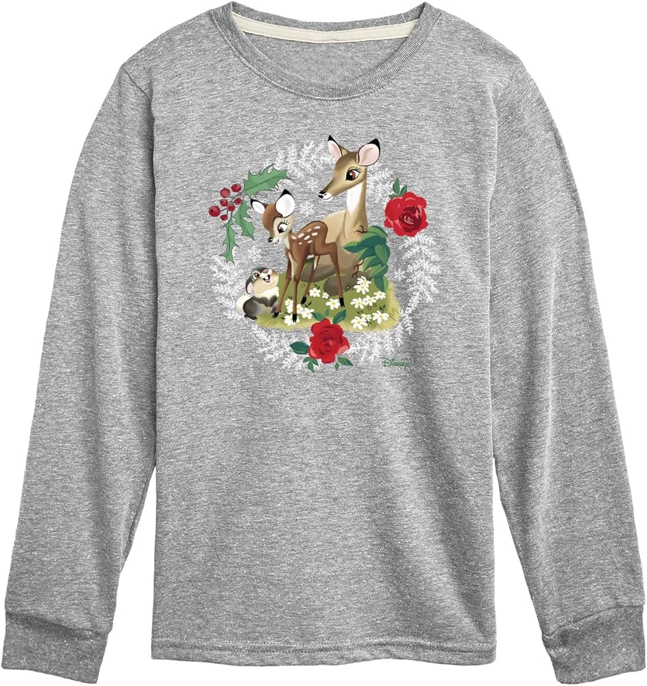 Disney Bambi - Christmas - Family in The Forest - Toddler & Youth Long Sleeve Graphic T-Shirt