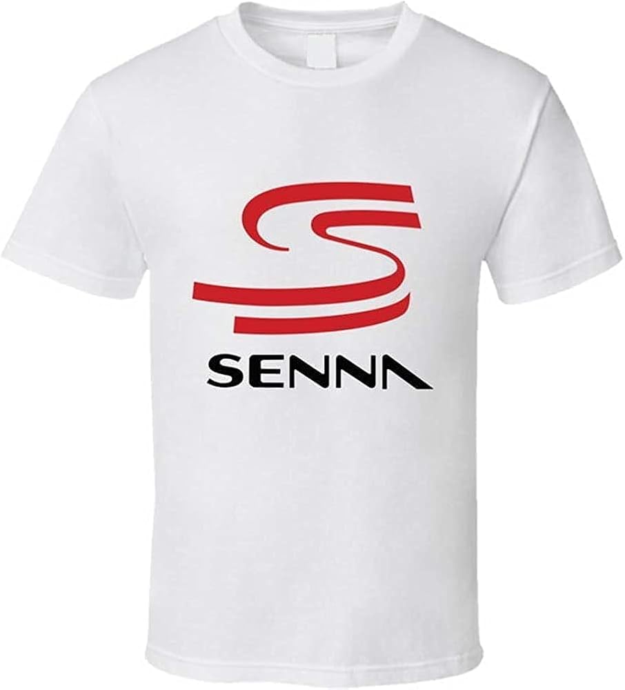 GERRIT Ayrton Senna Racing T Shirt for Boy for Short Sleeve Top Tee, White