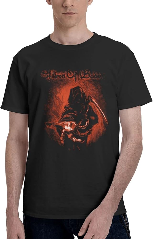 Rock Band T Shirts Children of Bodom Man's Summer Cotton Tee Crew Neck Short Sleeve T-Shirt Black