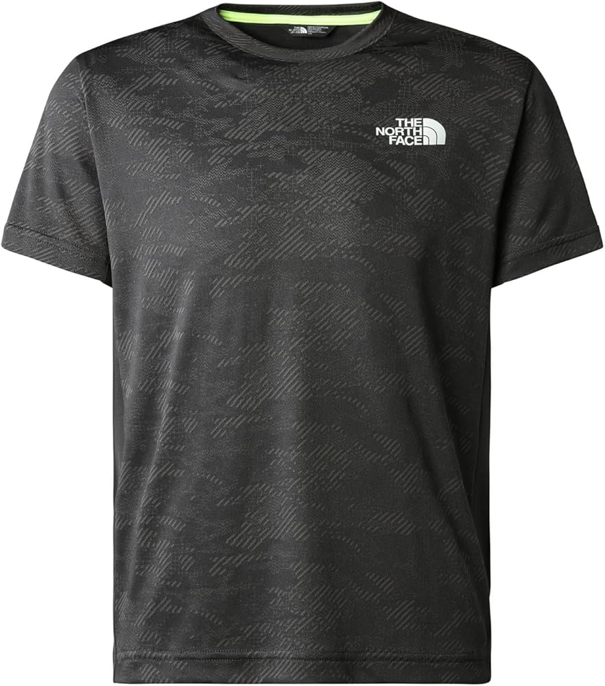 THE NORTH FACE Boy's Mountain Athletics Short Sleeve Tee (Little Kids/Big Kids) Asphalt Grey/Asphalt Grey Light Heather Camo Jacquard MD (10 Big Kid)