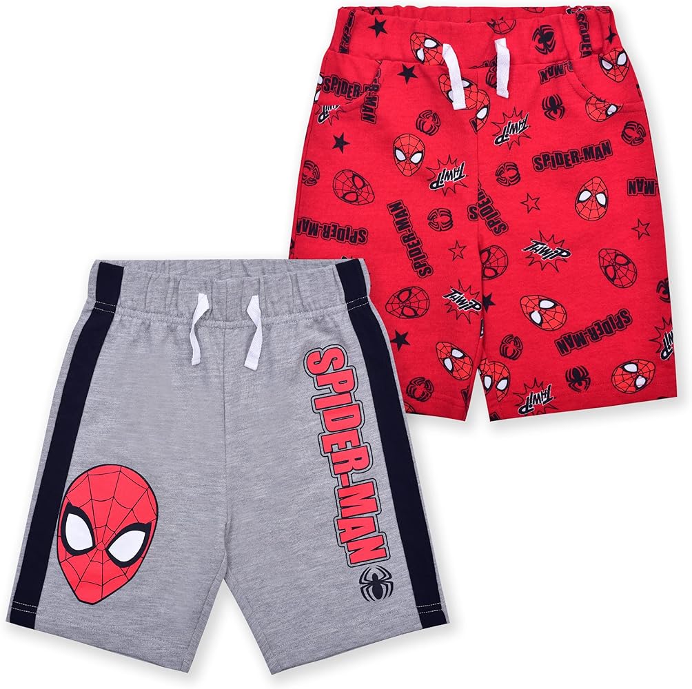 Marvel Avengers Spider-Man Boys 2 Pack Shorts for Toddlers and Little Kids